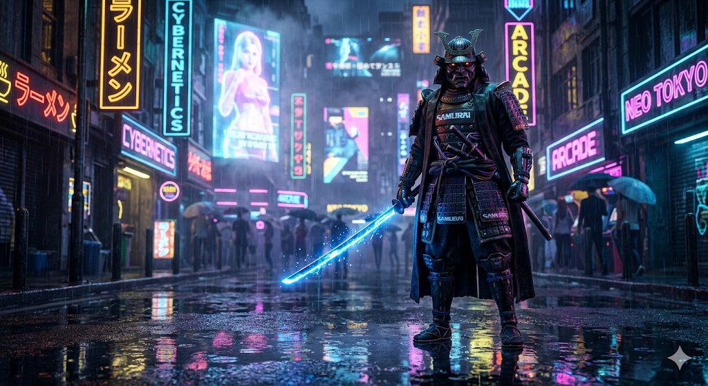 Cyberpunk Samurai Portrait